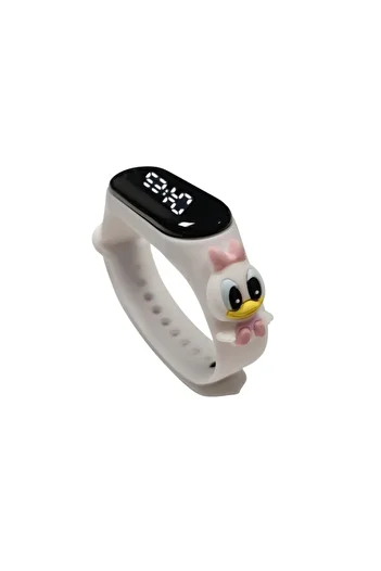 Mixbo Children's Watch Mixbo, Adjustable Silicone Strap, Integrated Battery, Digital Dial, White, Duck Des