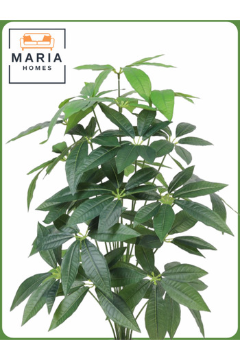 MARIA HOMES Artificial Mango Leaf Tree 105 cm – 24 Branches in Light Grey Plastic Pot