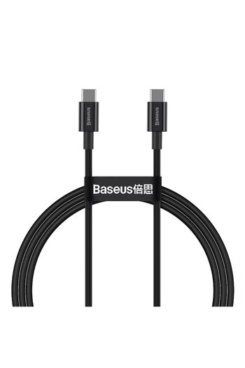 Baseus Charging and Data Transfer Cable Type-C to Type-C 100W, Silicone, 1m, C461, Black