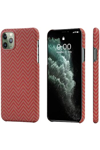 ELDE Protective Case Compatible with Apple iPhone 11 Pro, MagEZ Car Herrignbone, UltraX Case, CN349, Red