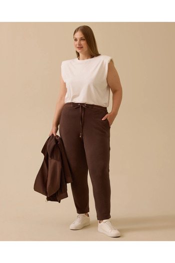 Gala-Xi Large Size Lace up Ankle Length Pants