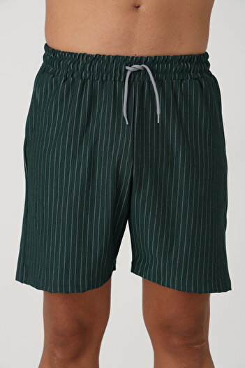 Raspberry Striped Interlock Pocket Men's Shorts