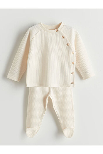 LC Waikiki Sparkling Selections from Shining Store |   Crew Neck Long Sleeve Baby Boy Cardigan and Pants 2-Piece Set