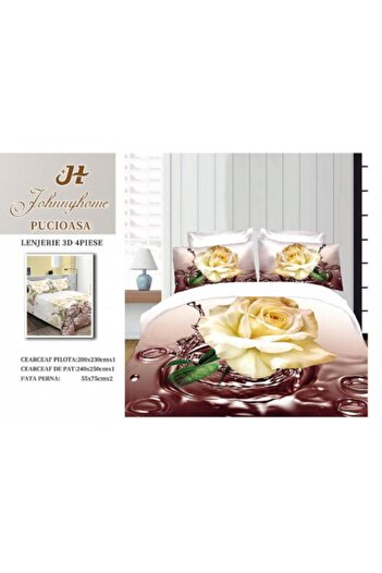 FIONNA.RO 3D Satin Cotton Bed Linen - Yellow Rose