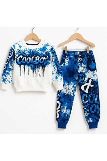 Midani Store 2I Thread Tracksuit Set Printed Boys Tracksuit Set (3-9 Years) Pajama Set