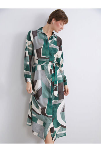 LC Waikiki Patterned Shirt Dress