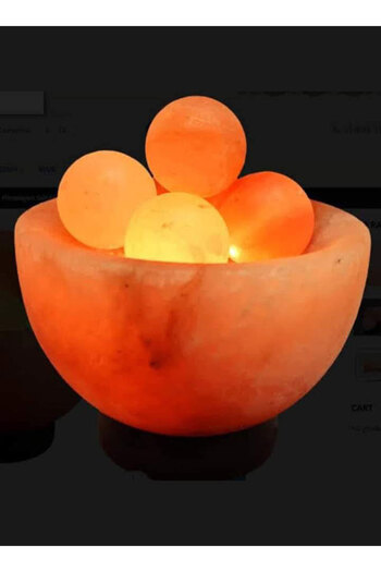M.A Traders Himalayan Pink Salt USB Lamp – Fire Bowl with Balls, 4kg | for Air Purification & Mood Lighting