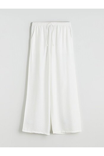 LC Waikiki Linen Look Women's Trousers with Elastic Waist