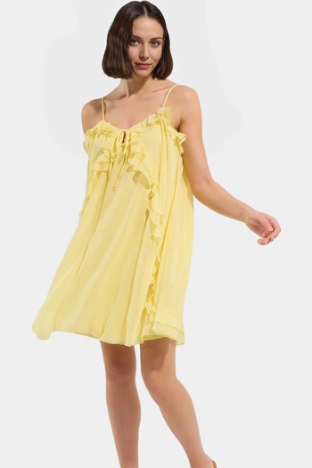 PayBuy Women's Mini Ruffle Dress Woven Fabric Summer Trend Design Daily Use Quality Material