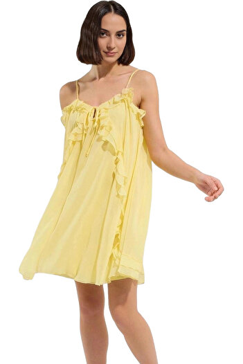 PayBuy Women's Mini Ruffle Dress Woven Fabric Summer Trend Design Daily Use Quality Material