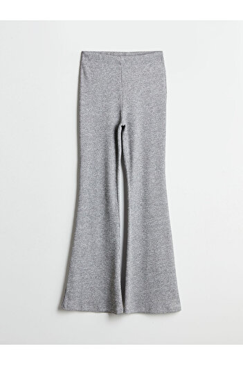 LC Waikiki Gray Elastic Waist Flared Leg Women's Trousers
