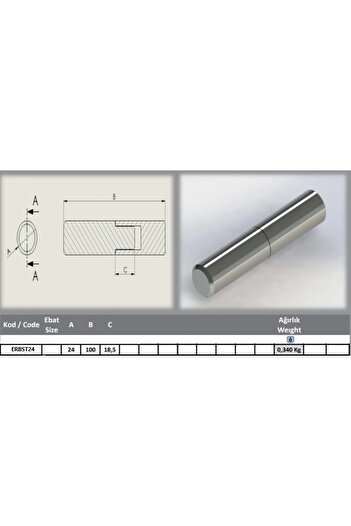 Erbek Ø24Mm Standard Shaft Hinge