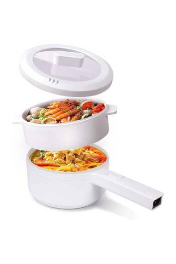 TERRION 1.8L Portable Electric Hot Pot & Non-Stick Pan with Steamer – Dual Power Mini Cooker for Steak