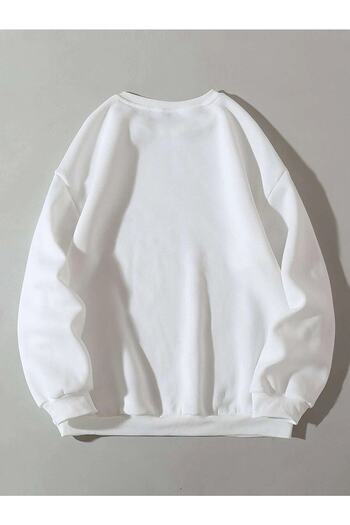 Pisa Art Γυναικεία φούτερ White Butterflies Inspire με στάμπα oversize