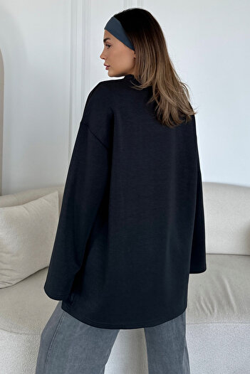 C&City Oversize Basic Sweatshirt 980 Füme