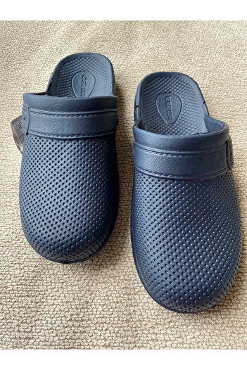 Yüsra Shop Gezer Slippers Closed Front Bathroom Balcony Garden Toilet Slippers Navy Blue
