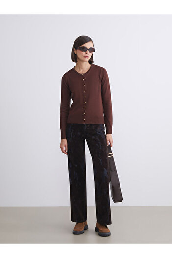 LC Waikiki Crew Neck Women's Knitwear Cardigan