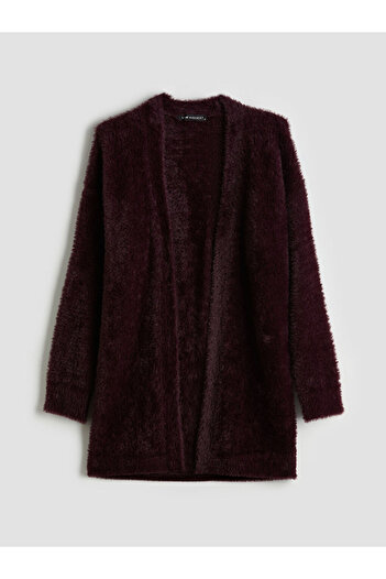 LC Waikiki Women's Plush Knitwear Cardigan with Shawl Collar