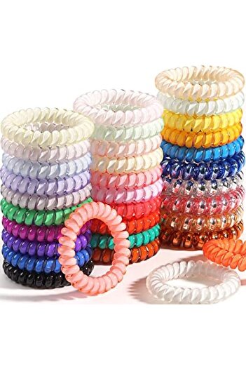 Generic 32 Spiral Hair Ties, No-Crease Hair Bands