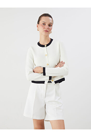 LC Waikiki Crew Neck Women's Knitwear Cardigan