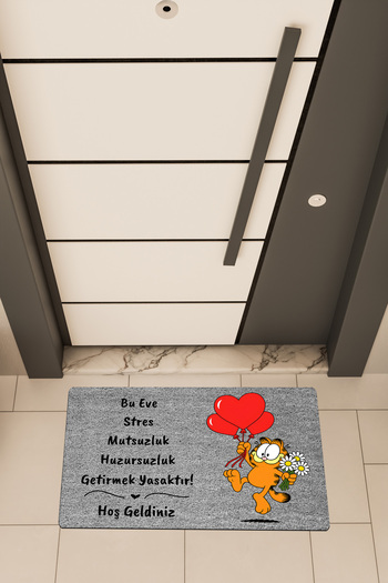 Dormot High Quality Digital Printing Grey, Garfield Is Forbidden to Bring Stress Themed Door Mat