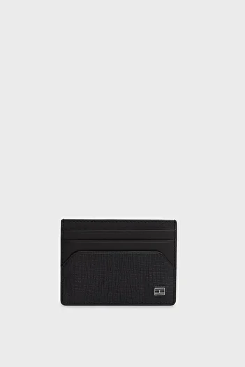 Tommy Hilfiger Kožený držák na karty s logem pro muže CARD HOLDER AM0AM13707 BDS