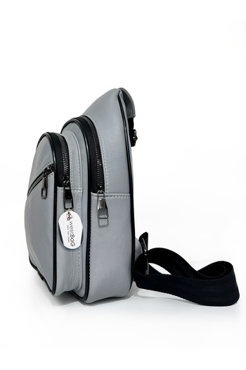 westbag Genuine Leather Light Gray Unisex Cross Strap Waist Bag Chest Bag Single Arm Bodybag