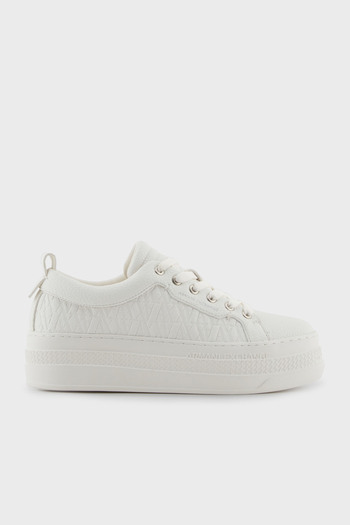 Armani Exchange Embossed Logo Platform Sole Sneaker Shoes Shoes Xw001630 Af17351 U0