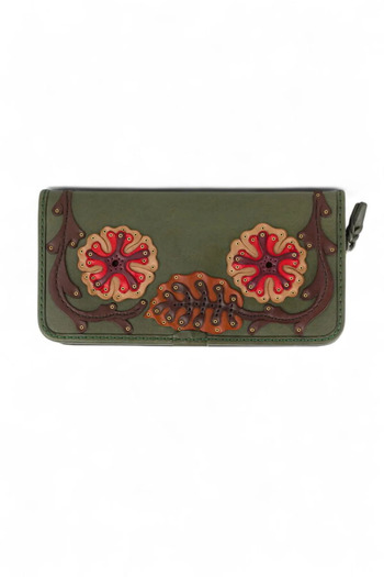 GÖN 100% LEATHER HANDMADE WOMEN'S WALLET WITH HORIZONTAL PHONE COMPARTMENT ZIPPER AND FENCE FAPER (LIVA)