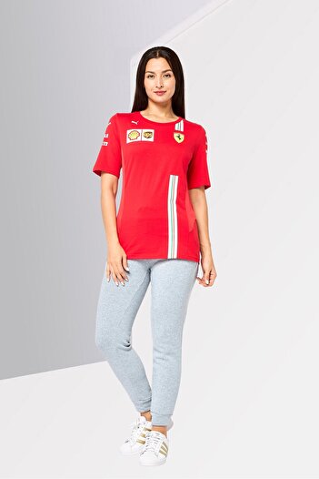 Puma X Scuderia Ferrari Women Sportswear Fit Short Sleeve Outdoor T-Shirt, Red