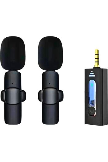 Generic Compatible Wireless Lavalier Dual Microphone Professional Microphone Live Streaming Cellphone 3.5mm