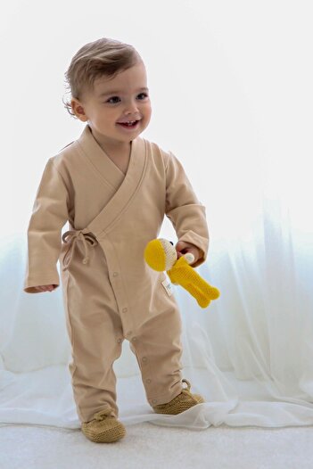 Totzee Long Kimono Jumpsuit Pebble