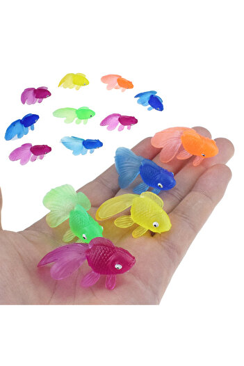 Choice 10pcs 10Pcs/lot Colorful Simulation Goldfish Model Soft Rubber Gold Fish Small Goldfish Kids Toy Pla