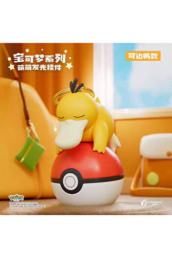 Choice3 psyduck light Pokemon Cute Glowing Series Charm Action Figure Cartoon Poke Ball Keychain Pikachu Pip