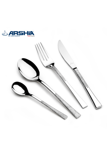 Arshia Arshia German Luxury Stainless Steel Cutlery Set, 50 Pieces, Silver + Free Gift
