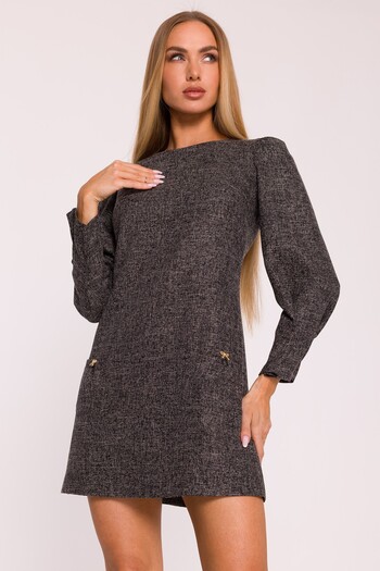 Made of Emotion Long-sleeved trapeze mini dress