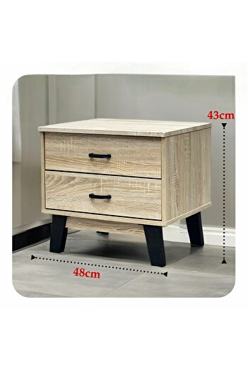 Kreslo | Side Table with Two Drawers in Modern Wooden Design