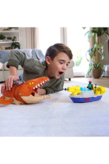 Imaginext Fisher-Price Imaginext Jurassic World Rebirth Dev Ağızlı Mosasaurus dinozor oyuncağı seti JFR23