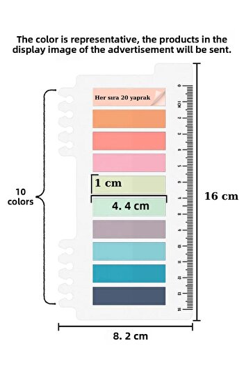 Para Todos 200 Sheets Transparent Color Post-It Bookmark Sticker Note Paper