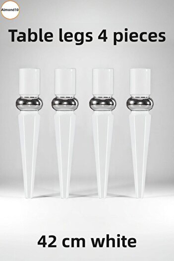 Badem10 Ellipse 4Pcs Coffee Table Leg 42cm Plastic White Table Foot Kitchen Coffee Table Desk Furniture Legs