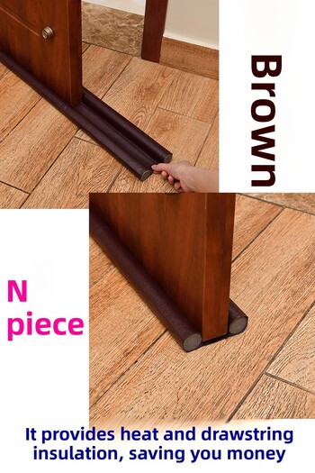 Ankaflex 2 Pieces Brown Double-Sided Under-Door Wind Cold and Insect Preventing Thermal Insulation Sponge