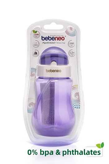 BEBENEO 250 ml Baby Drinker with Straw - Practical Lid, Bpa Free