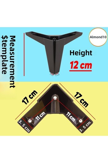 Badem10 Set de 20 de mobilier de lux din cedru Canapea Fotoliu Unitate TV Suport Suport Picior 12 cm Negru