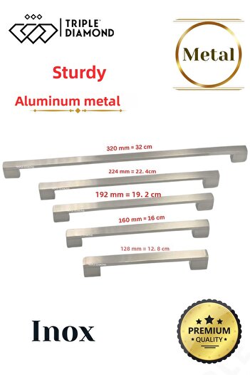 Triple Diamond Mânere de sertar din metal inox de 160 mm Mâner de mobilier de bucătărie pentru dulap 1 bucată (16 cm)