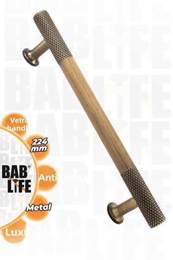 bablife Vetra Antique Yellow 224mm Metal Luxury Drawer Cabinet Furniture Handles