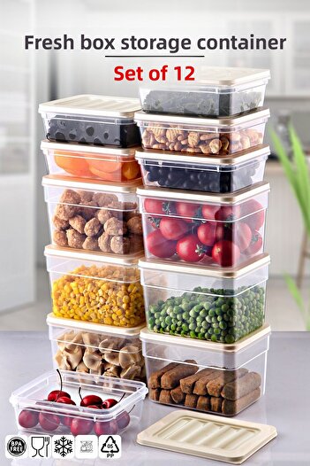 Nandy Home 12 Piece Set Freshbox Storage Container Suitable for Microwave and Diffraction