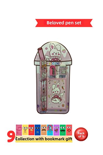 Pembe Pasaj Pink Pen Set - Cute Stationery Set