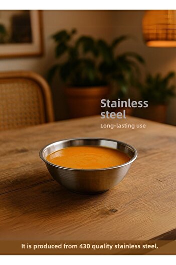 Jet's Home Set of 4 Healthy Stainless Steel Bowls - Versatile Soup, Salad and Fruit Container 350 ml No 1