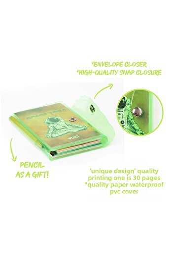 VUKİ Mini 3 Compartment Notebook with Pen