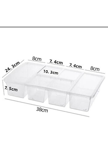 Bayev Luna 5 Compartment Refrigerator Organizer with Lid - 12 Crispers, Meat Fish Vegetable Organizer
